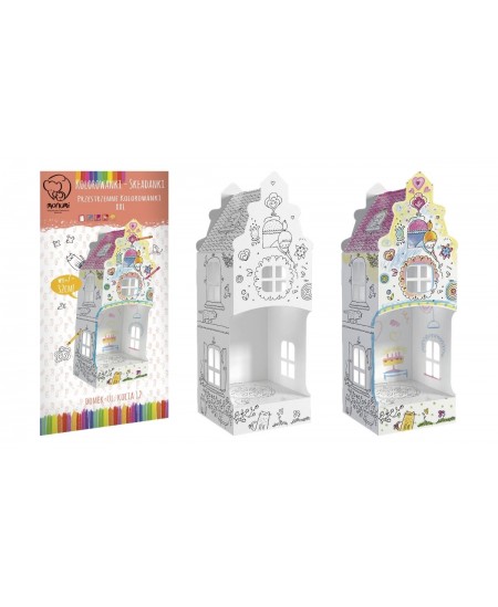 Krāsojama saliekamā 3D māja MONUMI Kaķu iela, 12, 32 cm