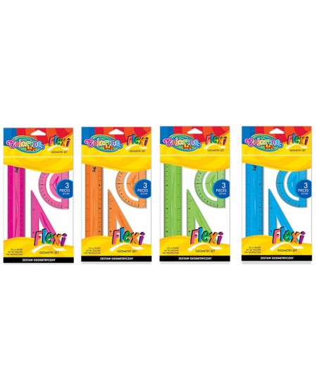 Lineālu komplekts COLORINO, 3 daļas