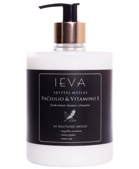 Šķidrās ziepes IEVA, ar pačūlijas aromātu un E vitamīnu, 500 ml