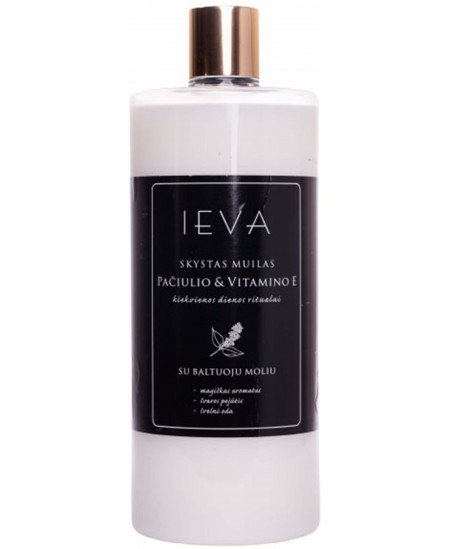 Šķidrās ziepes IEVA, ar pačūlijas aromātu un E vitamīnu, 1000 ml
