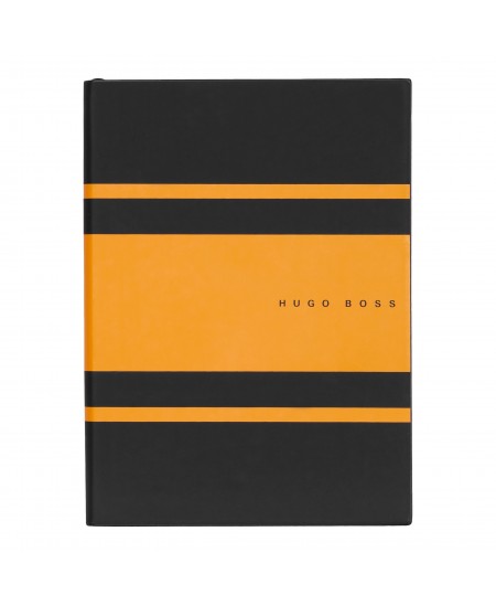 Piezīmju grāmatiņa Hugo Boss A5, melna ar oranžām detaļām