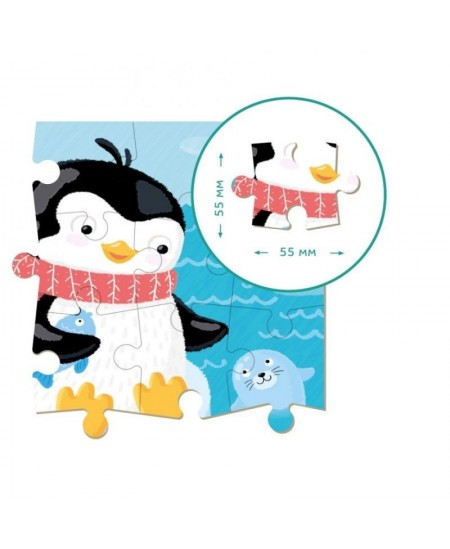 Krāsojamā puzle bērniem DODO Pingvīns, 16 gab.