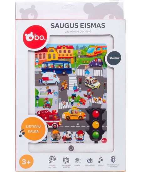 Attīstošā planšete mazuļiem BO. Droša satiksme, lietuviešu val.