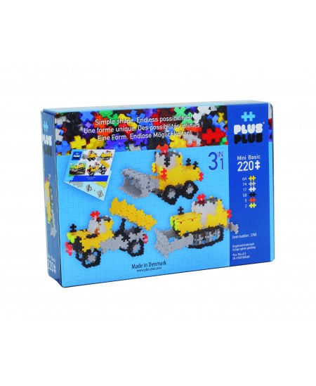 Konstruktors PLUS PLUS Mini Ceļa darbi, bāzes krāsas, 220 gab.