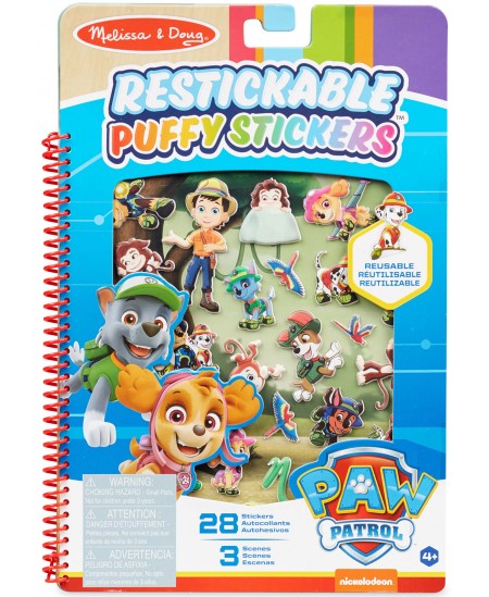 Atkārtoti lietojamo mīksto uzlīmju grāmata MELISSA & DOUG Paw Patrol Džungļi