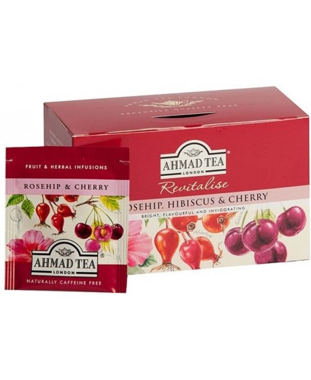 Augļu tēja AHMAD, mežrozīšu, hibiska un ķiršu, 20 gab.