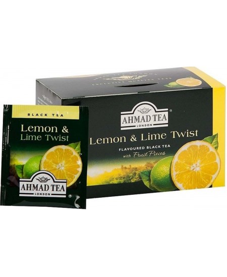 Melnā tēja AHMAD, ar citrona un laima aromātu, 20 gab.