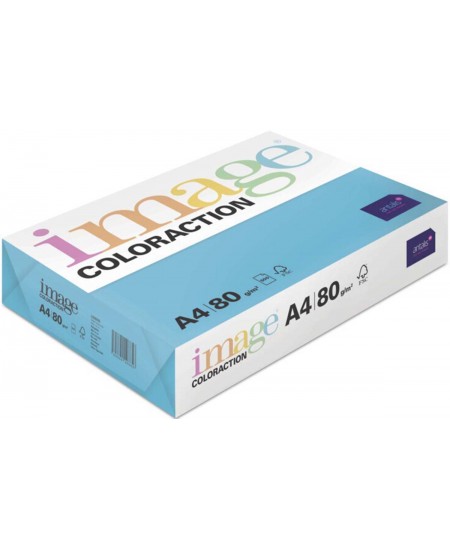 Krāsains papīrs IMAGE COLORACTION 80g/m2, A4, 500 lapas, okeāna zils (Lisabona/Tumši tirkīza)