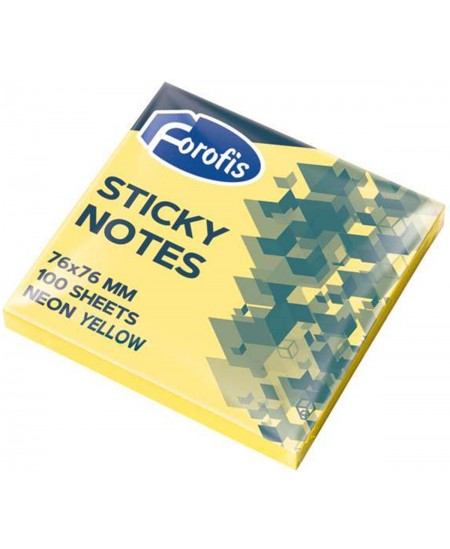 Līmlapiņas FOROFIS 76x76 mm, 80 lapas, dzeltenas