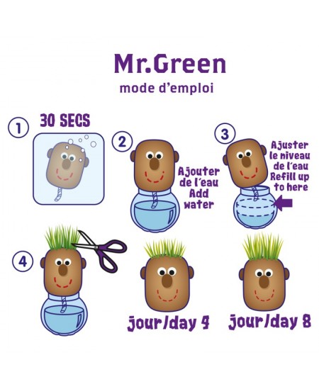 Diedzēšanas komplekts RADIS et CAPUCINE Mr. Green Zāles galva