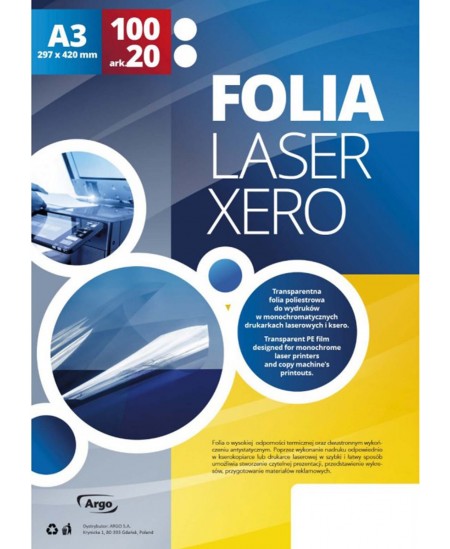 Filmiņas projektoram (caurspīdīgas), lāzerdrukai, A3, 100 gab.