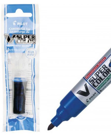 Permanenta marķiera PILOT V SUPER COLOR uzpildes kapsula, zila