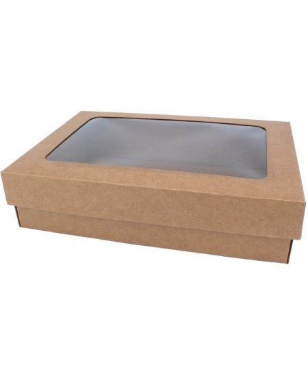 Divdaļīga kastīte ar lodziņu, 85x240x350 mm, brūna, 1 gab.