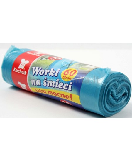 Atkritumu maisi KUCHCIK, 60 l, 10 gab., biezums 28 µm, HDPE, zili
