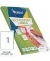 Etiķešu uzlīmes FOPI 210x297 mm, A4, 1 uzlīme lapā, 100 lapas