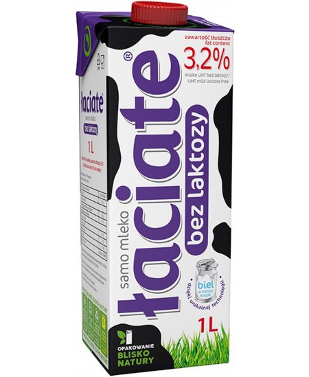 Piens LACIATE, bez laktozes, 3.2% tauku saturs, 1 l
