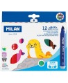 Īpaši viegli mazgājami flomāsteri mazuļiem MILAN SUPER WASHABLE, 12 krāsas