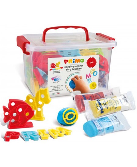 Plastilīna PRIMO ABC set, ar piederumiem, 8 krāsas