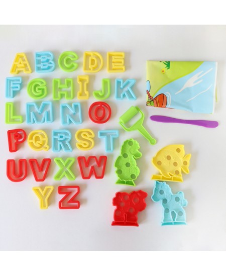 Plastilīna PRIMO ABC set, ar piederumiem, 8 krāsas