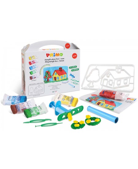 Plastilīns PRIMO House set, ar piederumiem, 5 krāsas