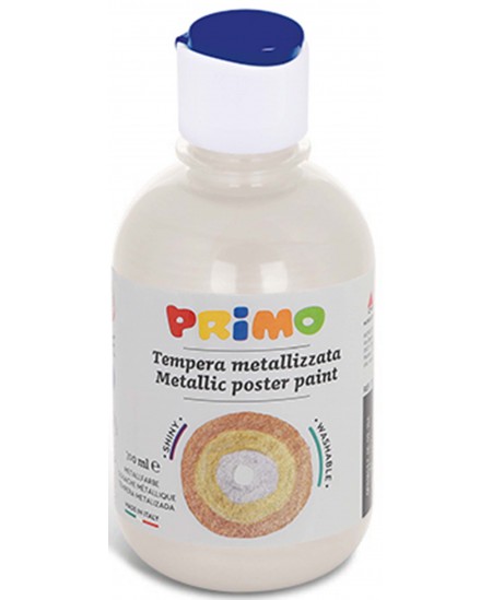 Guaša PRIMO, balta metāliska krāsa, 300 ml
