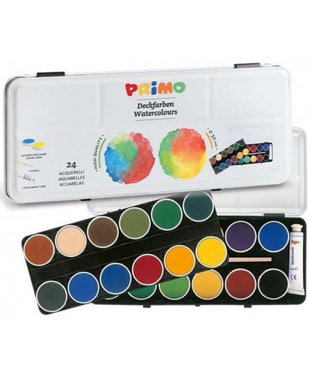 Akvarelis PRIMO, 24 krāsas, ar otu un tūbiņu