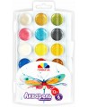 Akvarelis GAMMA, 12 + 6 pērļu krāsas