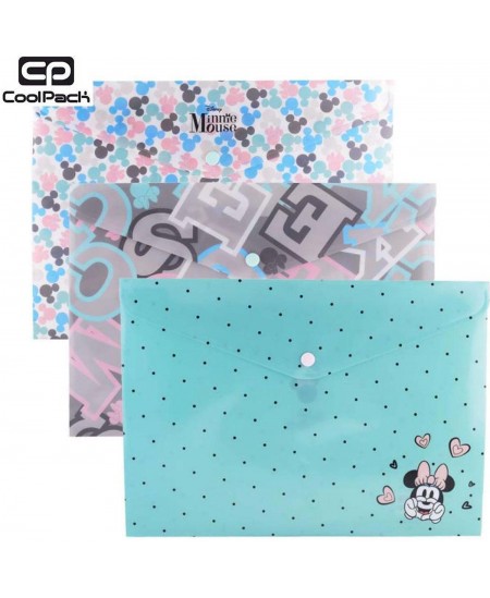 Mape (aploksne) COOLPACK Minnie Mouse, ar spiedpogu, A4