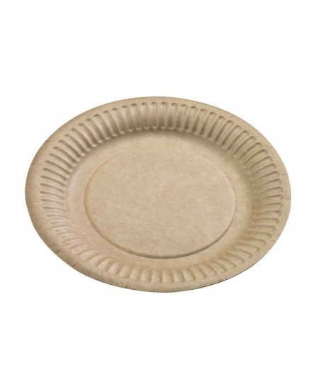 Vienreizlietojamie kraftkartona šķīvji, 15 cm, brūni, 100 gab.
