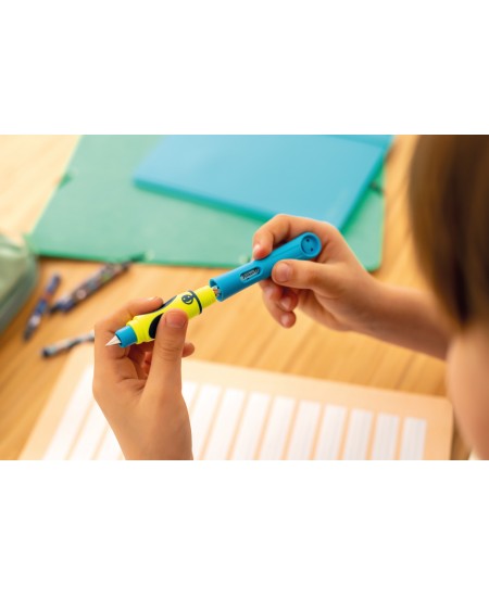 Tintes pildspalva PELIKAN Griffix-4, labročiem, Neon Fresh Blue, blisterī