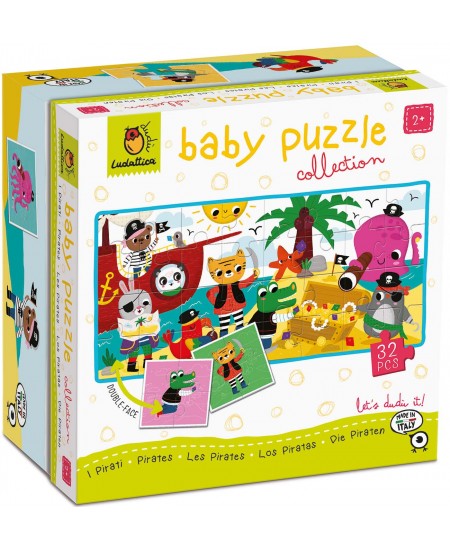 Divpusēja puzle mazuļiem LUDATTICA Pirāti, 32 detaļas