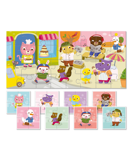 Divpusēja puzle mazuļiem LUDATTICA Kucēni, 32 detaļas