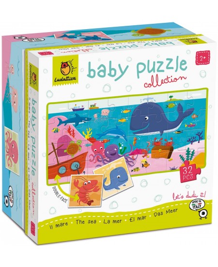 Divpusēja puzle mazuļiem LUDATTICA Jūra, 32 detaļas
