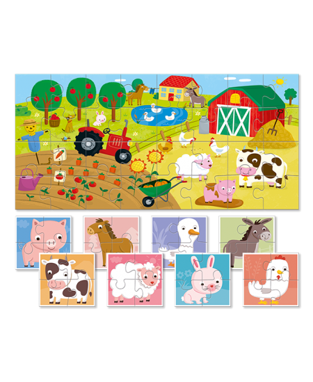 Divpusēja puzle mazuļiem LUDATTICA Ferma, 32 detaļas