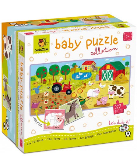 Divpusēja puzle mazuļiem LUDATTICA Ferma, 32 detaļas