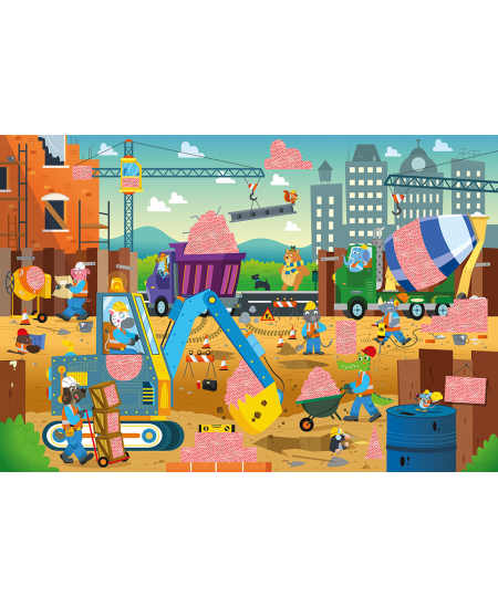 Puzle ar noslēpumiem LUDATTICA Būvniecība, 24 detaļas