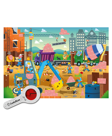 Puzle ar noslēpumiem LUDATTICA Būvniecība, 24 detaļas