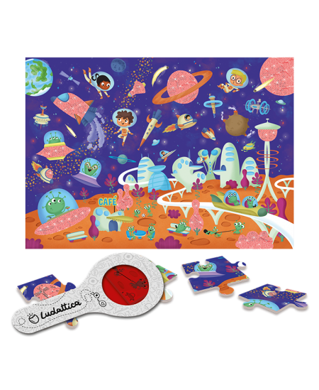 Puzle ar noslēpumiem LUDATTICA Kosmoss, 24 detaļas