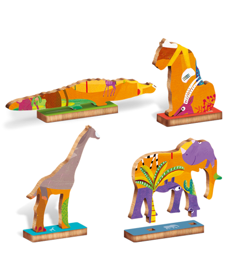 Koka puzle LUDATTICA Savanna, 48 detaļas