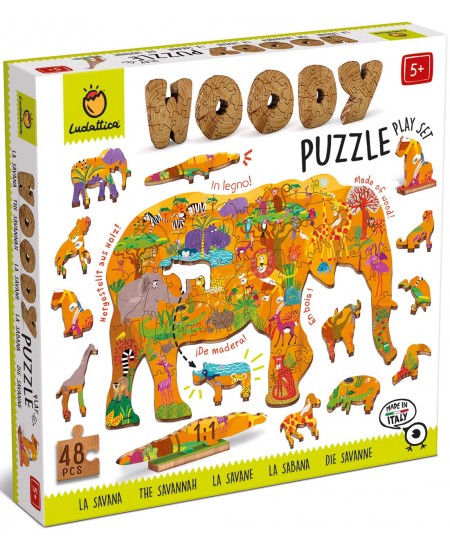 Koka puzle LUDATTICA Savanna, 48 detaļas