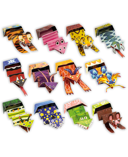 Origami komplekts LUDATTICA Lēkājošie dzīvnieki Pop-Up