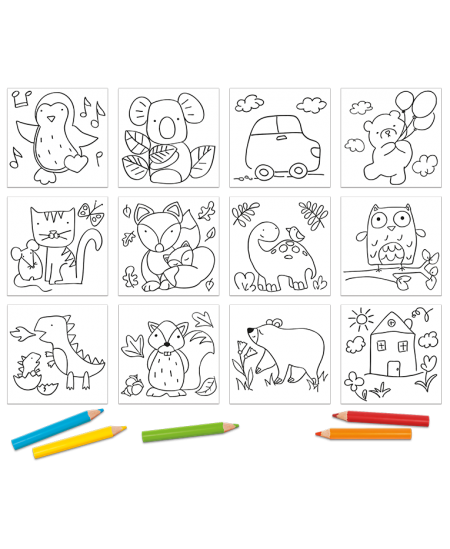 Krāsošanas komplekts ar lielajiem zīmuļiem LUDATTICA Easy colouring