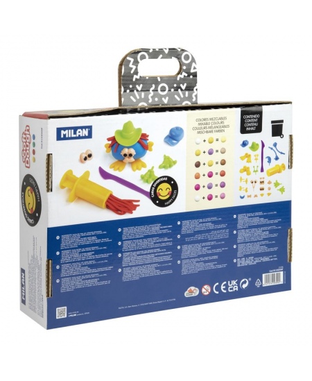 Modelēšanas komplekts ar piederumiem MILAN Jautrās sejas, 4 krāsas