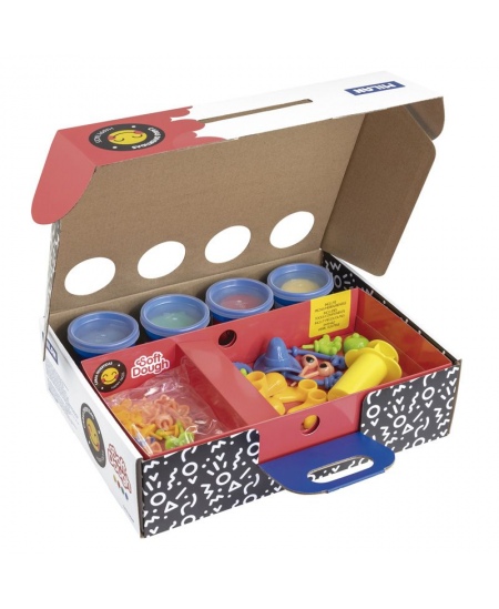 Modelēšanas komplekts ar piederumiem MILAN Jautrās sejas, 4 krāsas