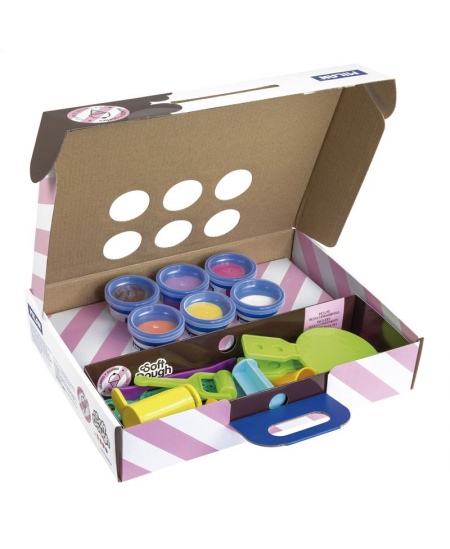 Modelēšanas komplekts ar piederumiem MILAN Saldējums un vafeles, 6 krāsas