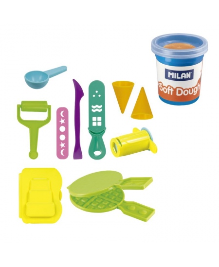 Modelēšanas komplekts ar piederumiem MILAN Saldējums un vafeles, 6 krāsas