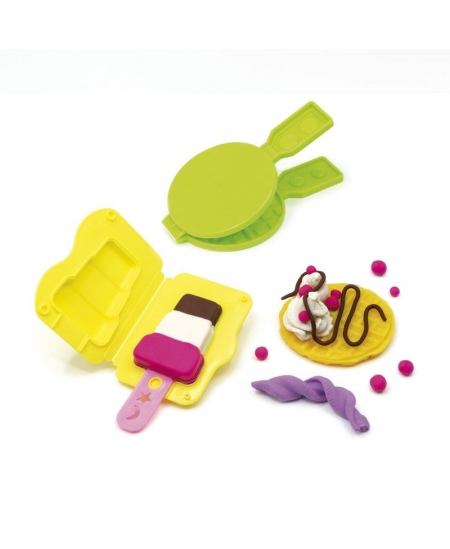 Modelēšanas komplekts ar piederumiem MILAN Saldējums un vafeles, 6 krāsas