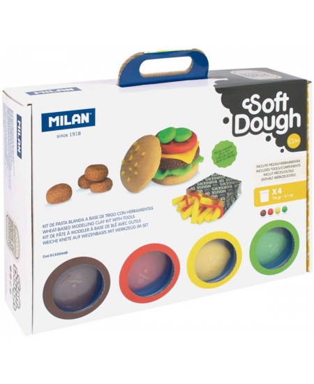 Modelēšanas komplekts ar piederumiem MILAN Burgeru māja, 4 krāsas