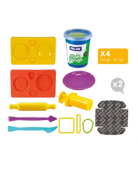 Modelēšanas komplekts ar piederumiem MILAN Burgeru māja, 4 krāsas