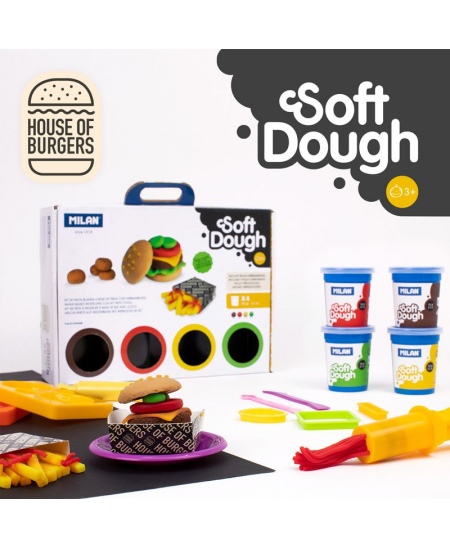 Modelēšanas komplekts ar piederumiem MILAN Burgeru māja, 4 krāsas